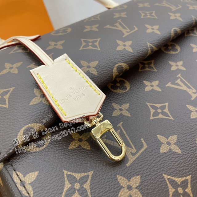 Lv路易威登2023專櫃新款CLUNY手袋 LV提花肩帶老花手提女包 M46053 ydh5020